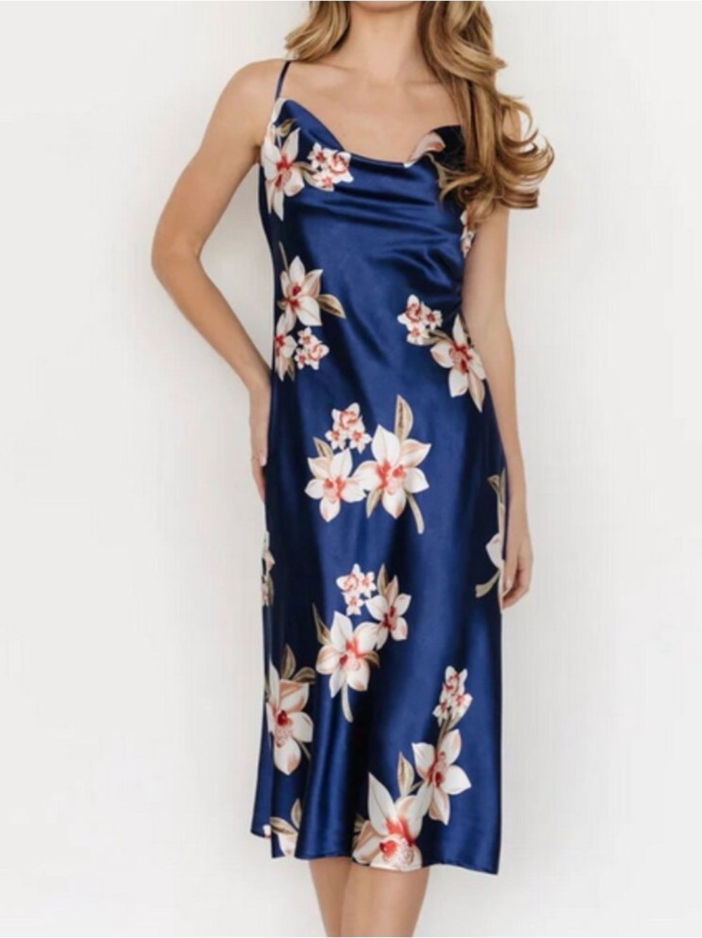 NWT Baltic Born Katarina Slip Midi Dress Navy Floral Size M